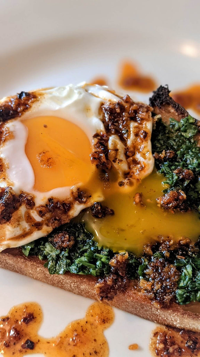 Arugula Pistou and Eggs on Toast Recipe – Mr Bing Foods