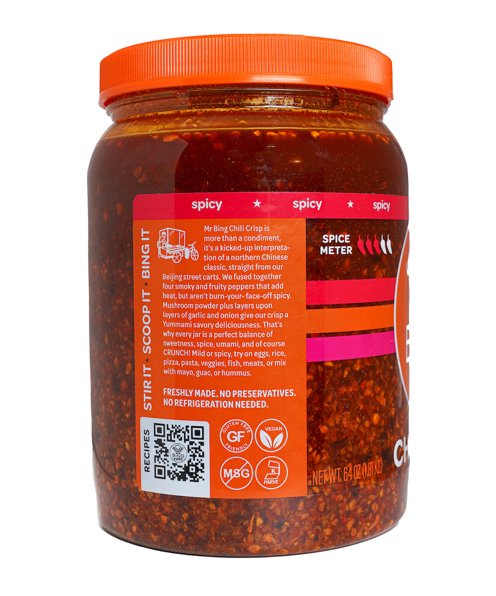 Mr Bing Chili Crisp 64 oz PET Jar - Spicy - (2 Jars per case) – Mr