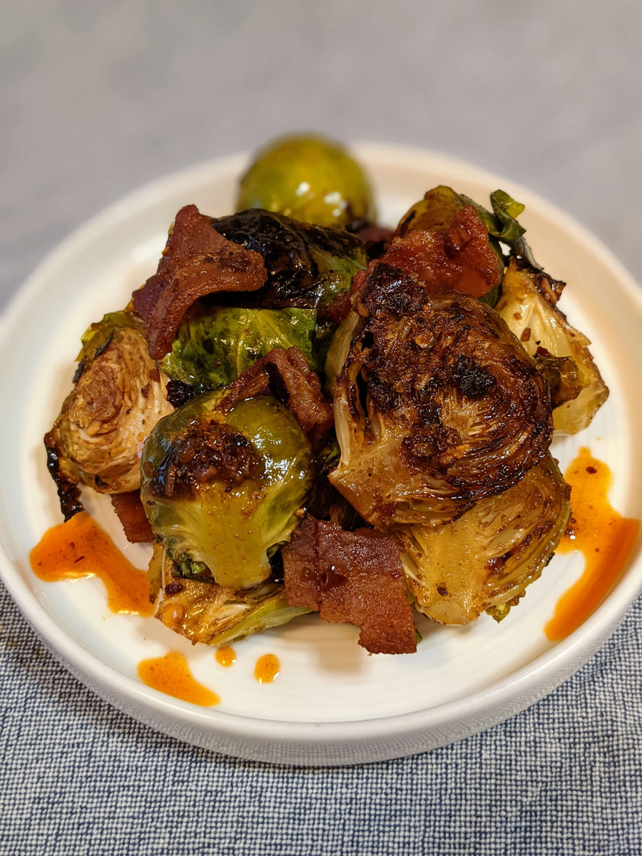 Chili Crisp and Crispy Bacon Brussel Sprouts Recipe Mr Bing Foods