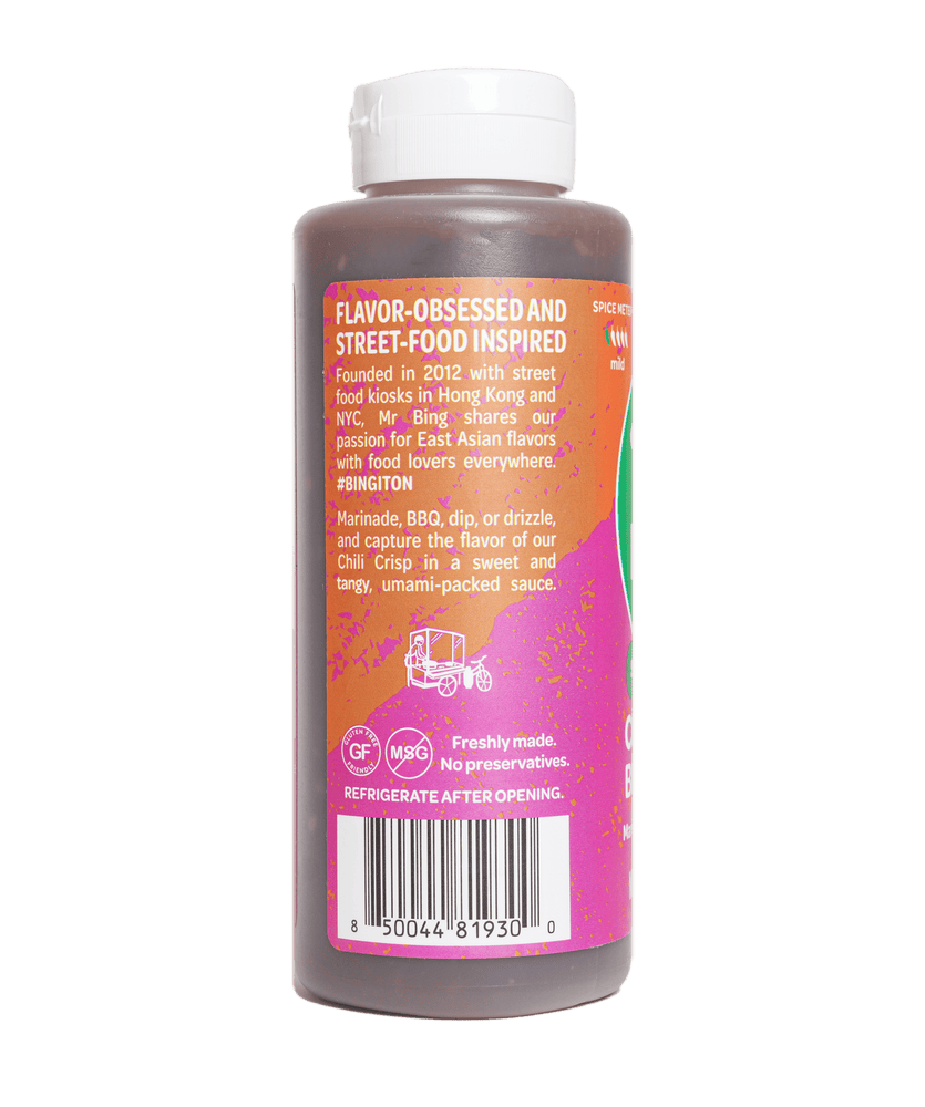 
                  
                    Load image into Gallery viewer, Mr Bing Sweet &amp;amp; Tangy Chili Crisp BBQ Sauce 14.75oz
                  
                